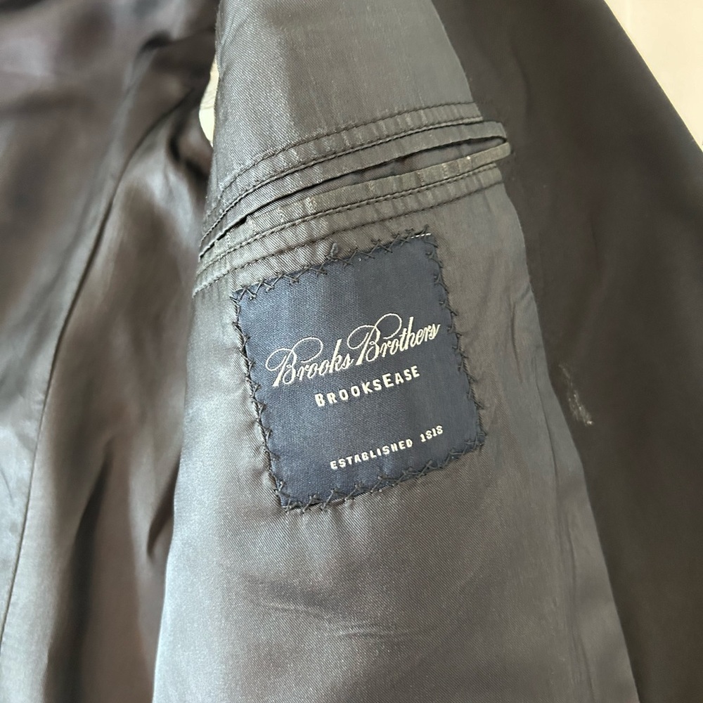 Brooks Brothers BrooksEase black 2‎ button mens blazer jacket size 43 Regular - Picture 3 of 11